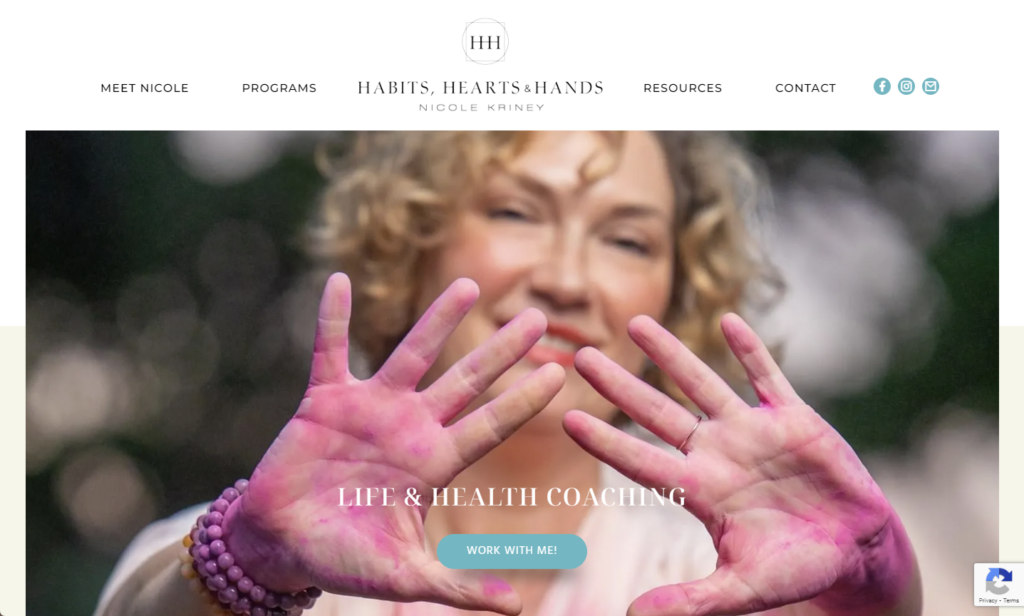 HHH Habits Hearts and Hands Home Page Screenshot